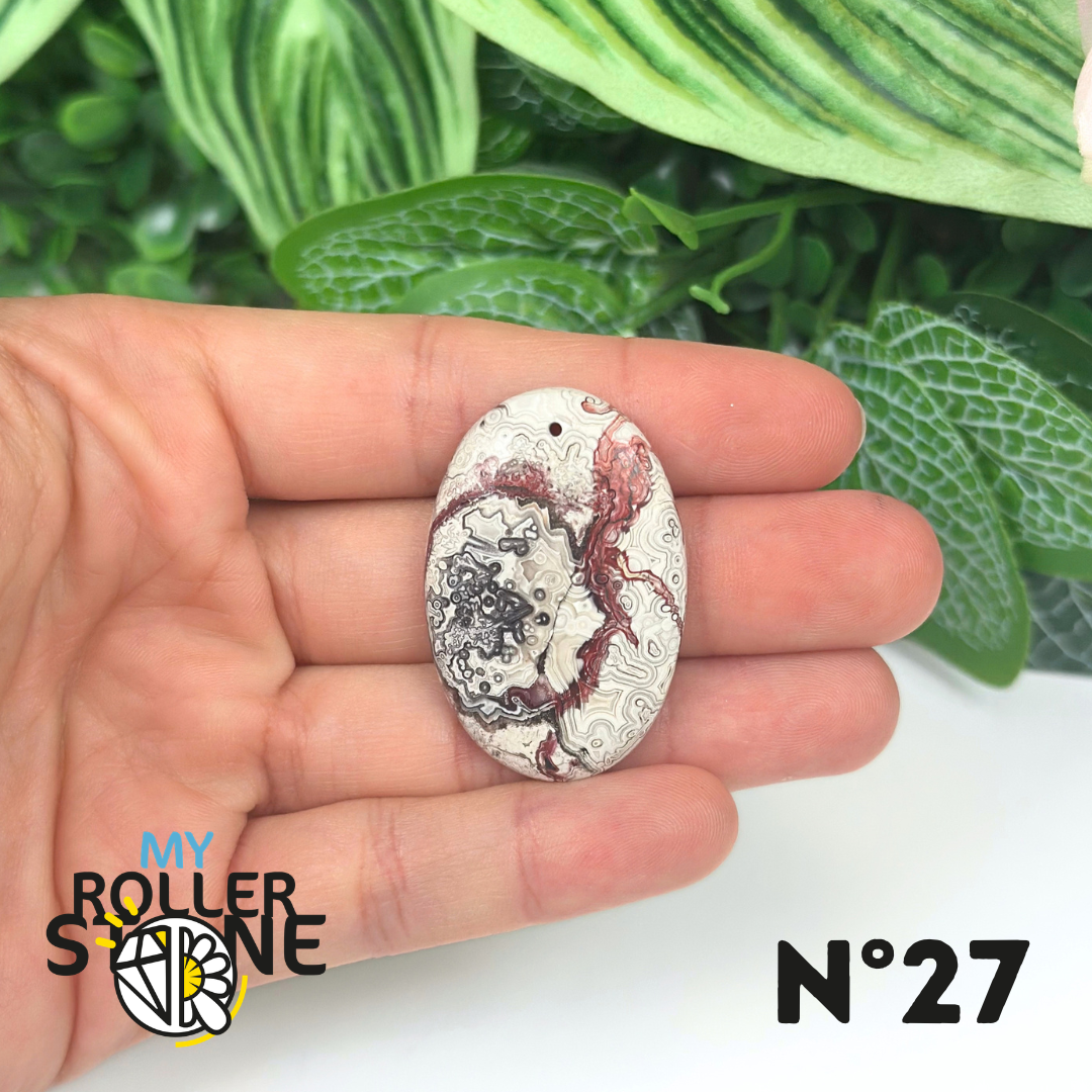 Pendentif Agate Mexicaine Percé 5A