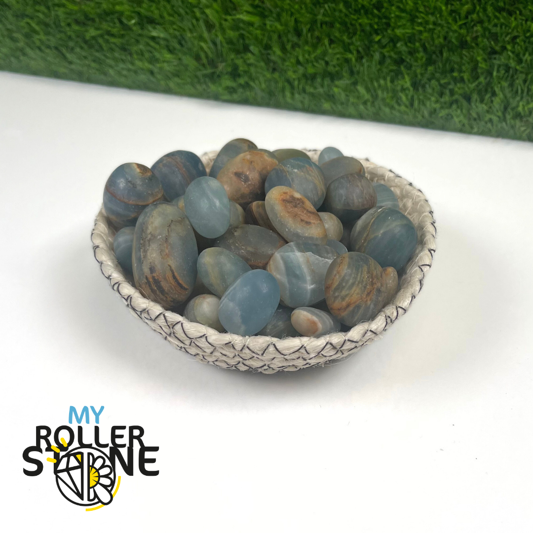 Pierres Roulées en Calcite Bleue