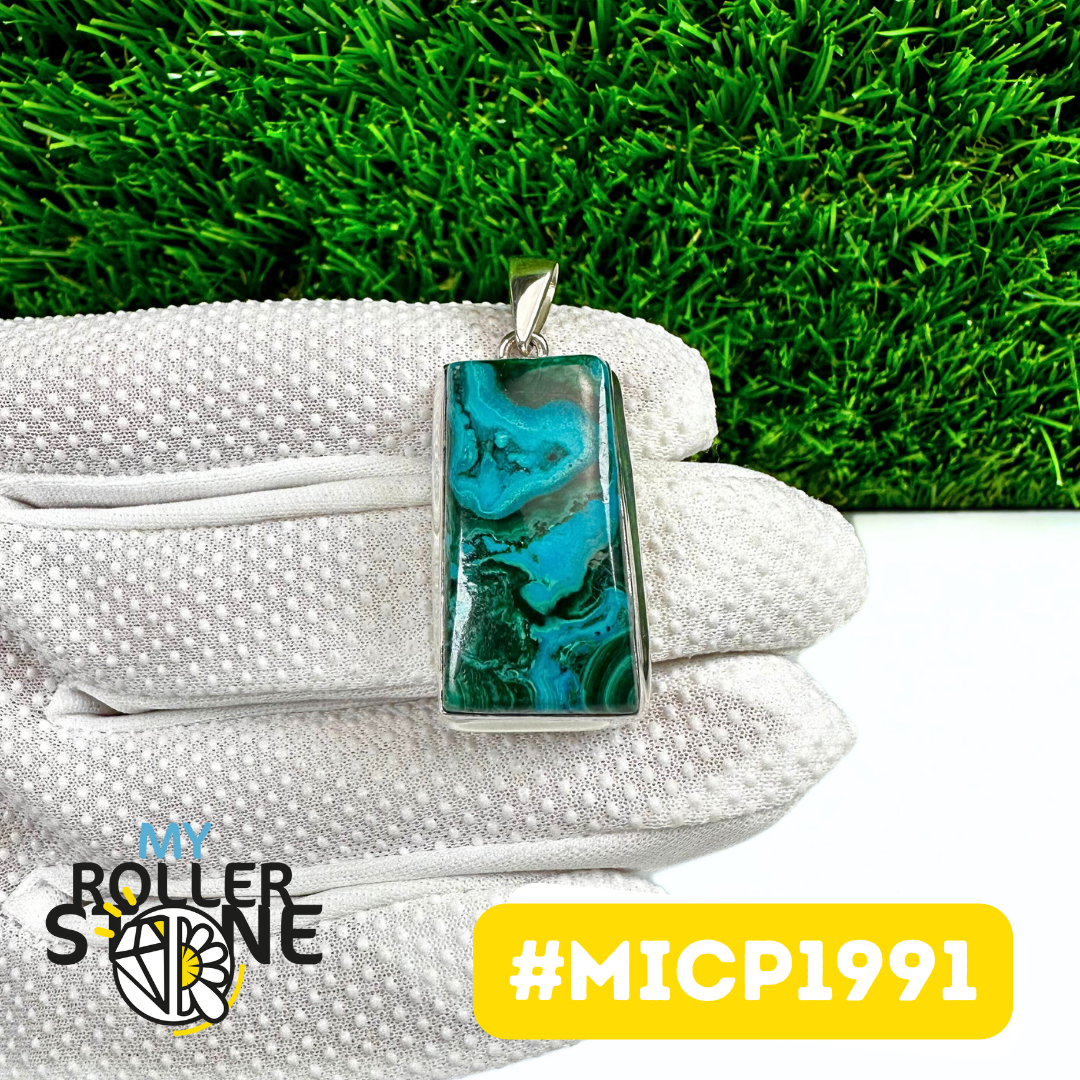 Pendentif Malachite Chrysocolle Argent 925 (MICP1991)