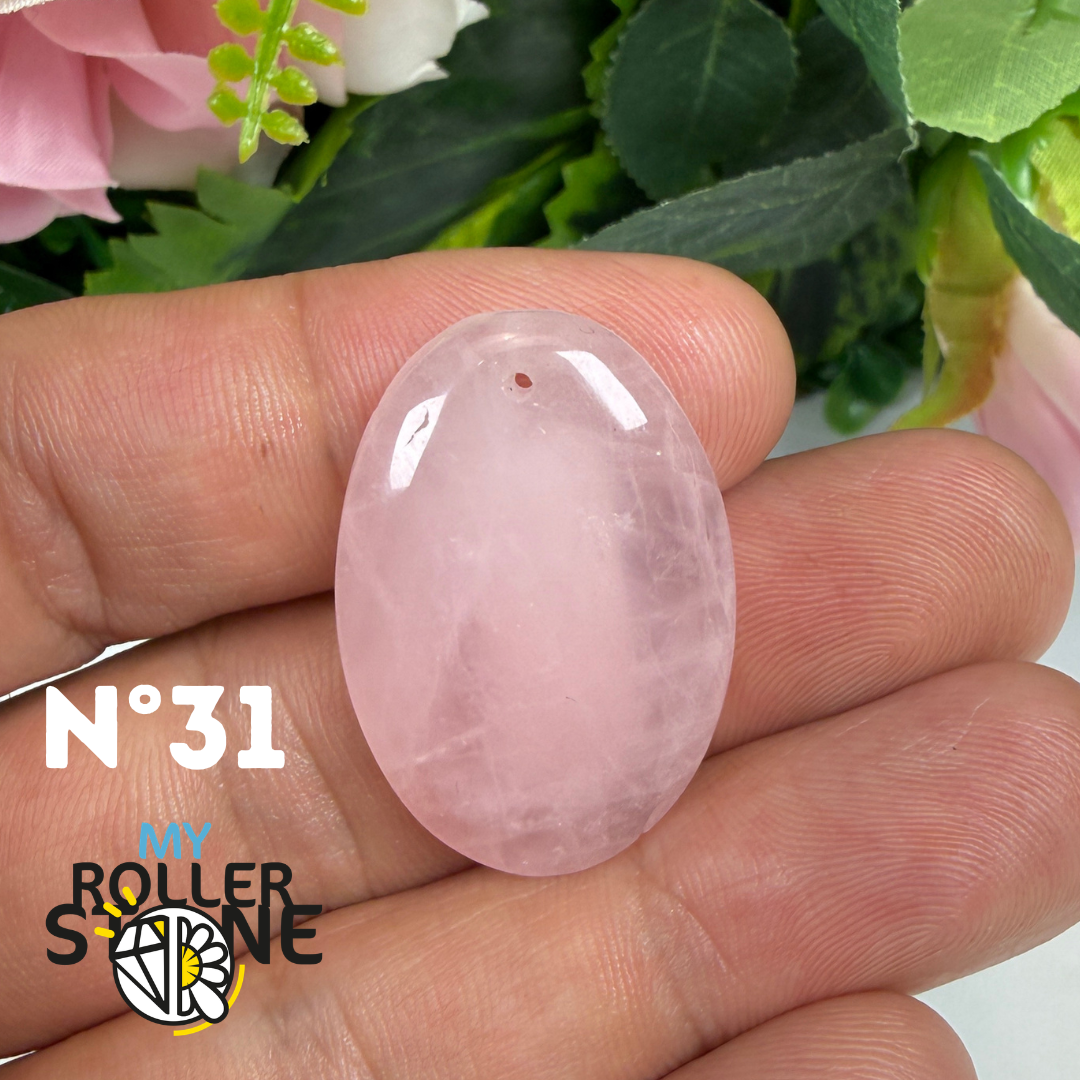 Pendentif percé Quartz rose 5A