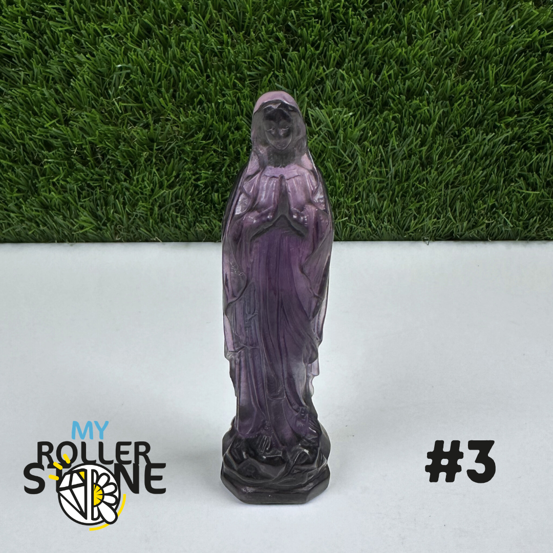 Statuette Vierge Marie en Fluorite Arc-en-Ciel