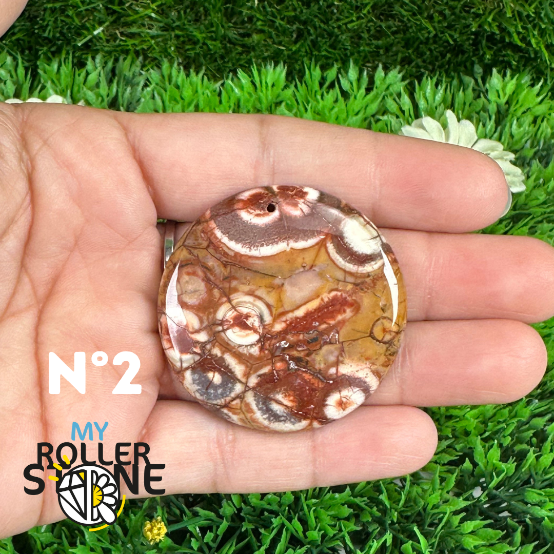 Pendentif Percé en Jaspe Œil d’Oiseau 5A