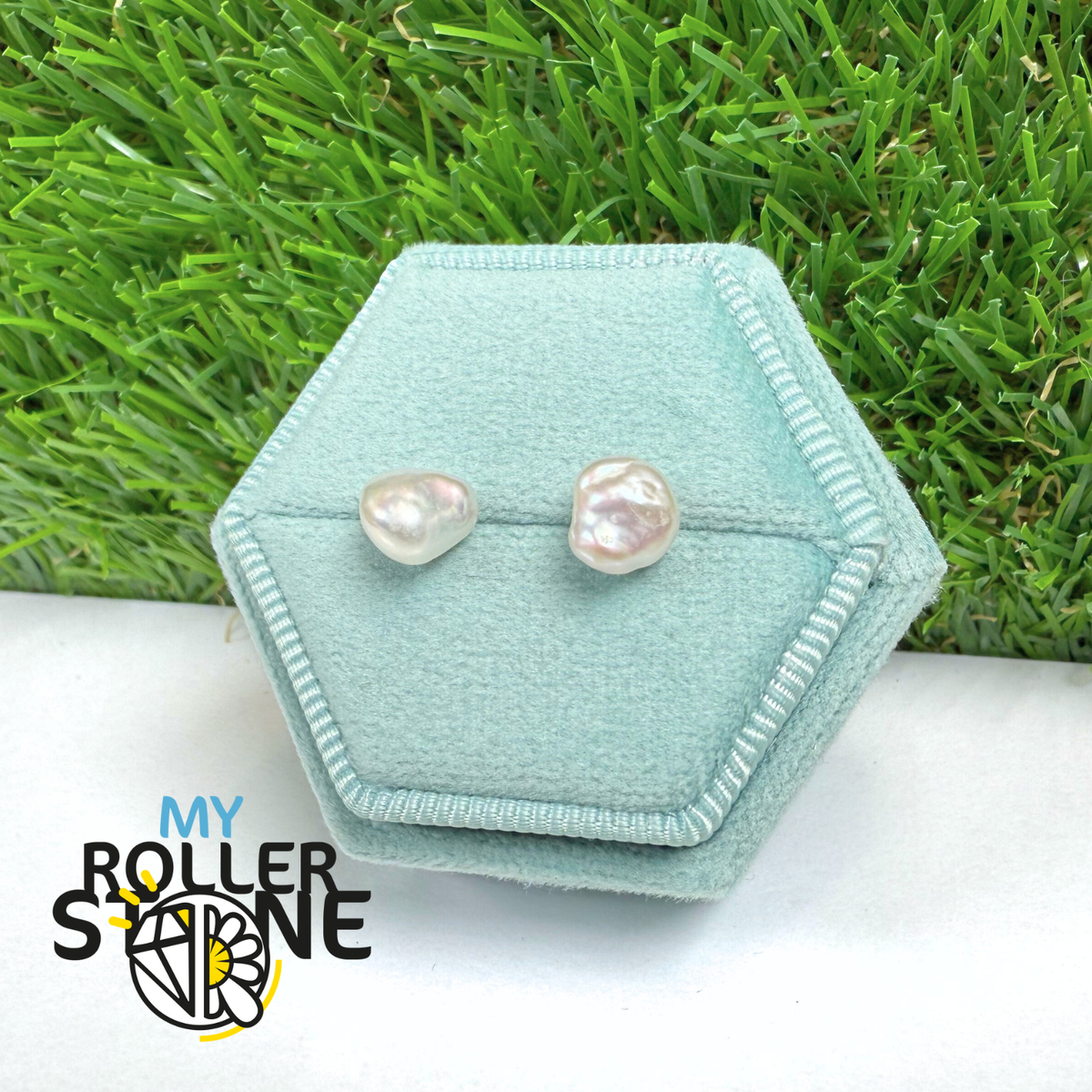 Boucles d'oreilles à clou en perles d'eau douce baroques S925