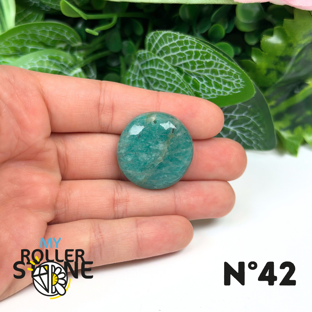 Pendentif Percé Rond Amazonite Bleue 5A