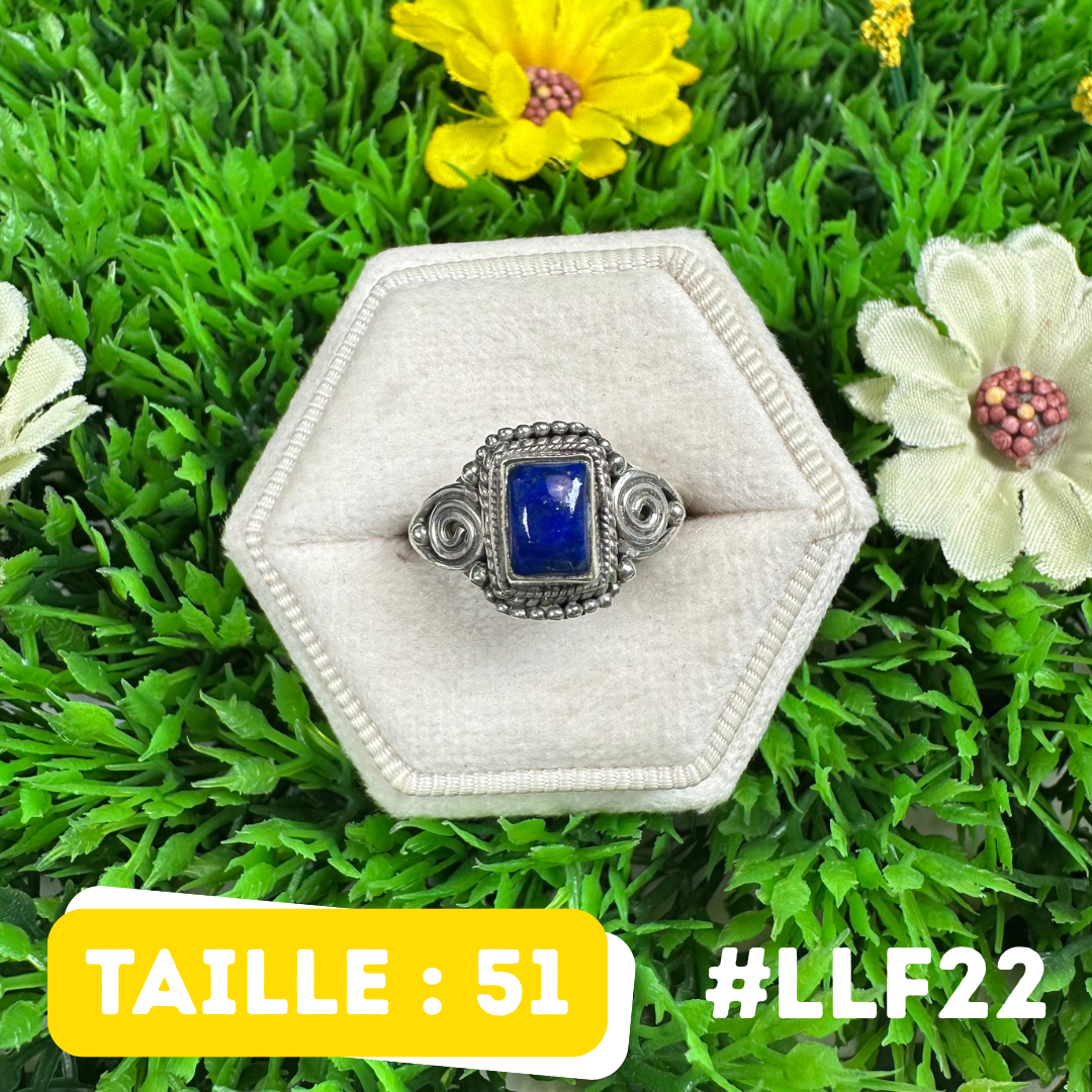 Bague Argent 925 Lapis Lazuli #LLF22