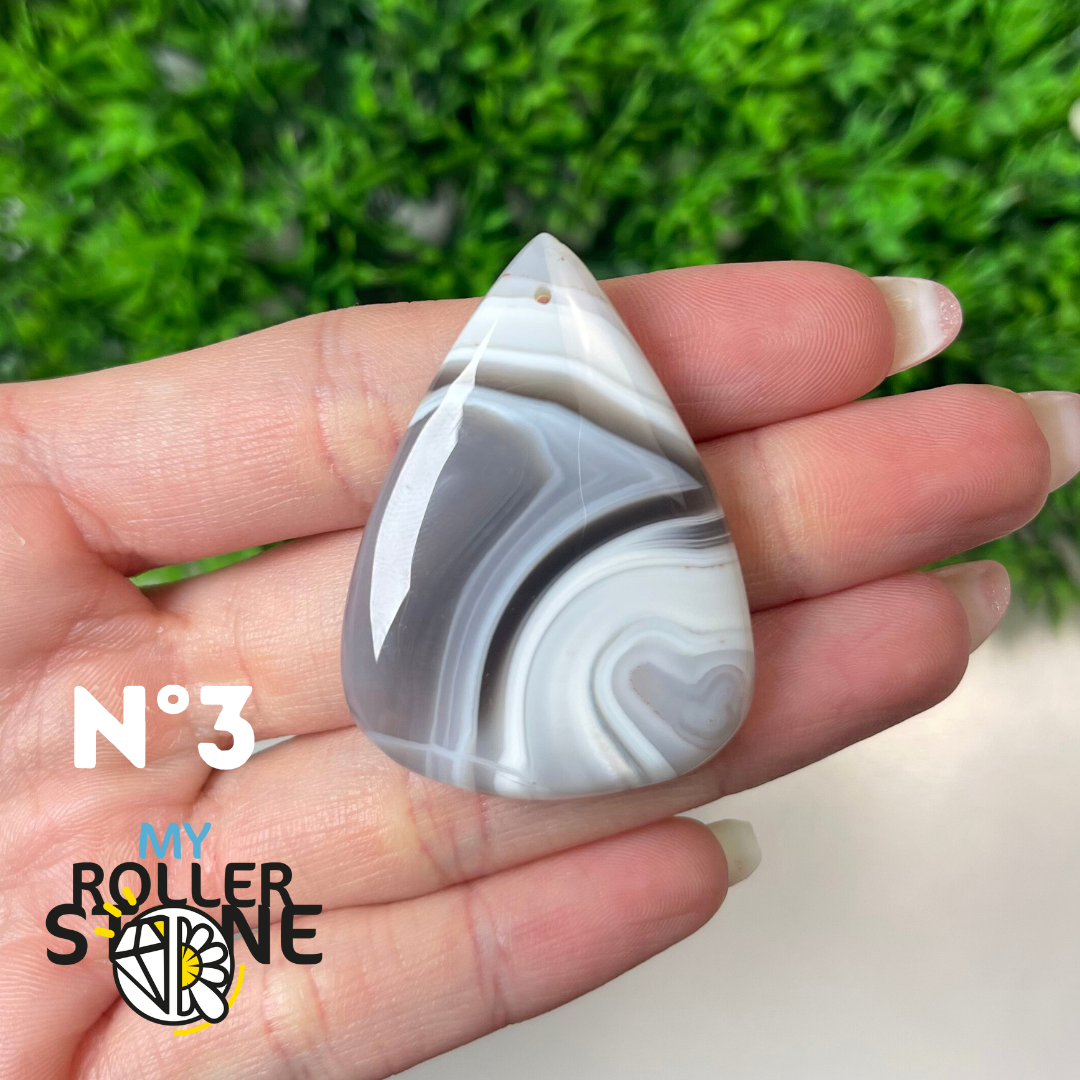 Pendentif Agate du Botswana 5A percé