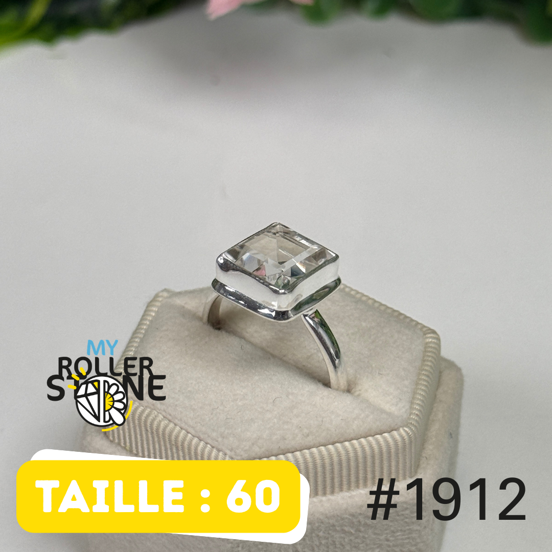 Bague argent cristal de roche #1912