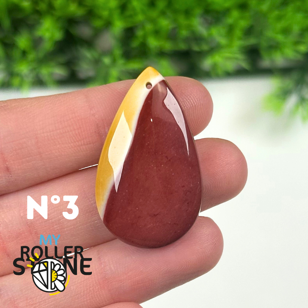 Pendentif Jaspe Mokaite percé 5A
