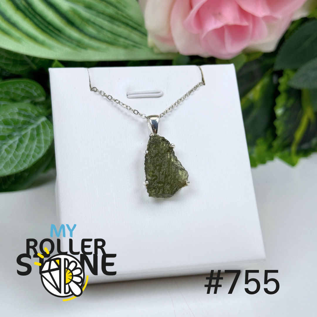Pendentif argent moldavite #P755