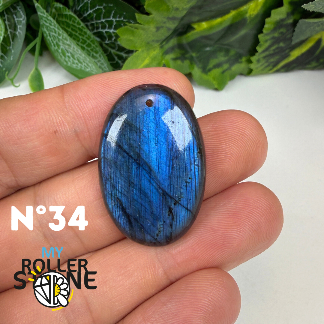 Pendentif Labradorite blue fire percé 5A