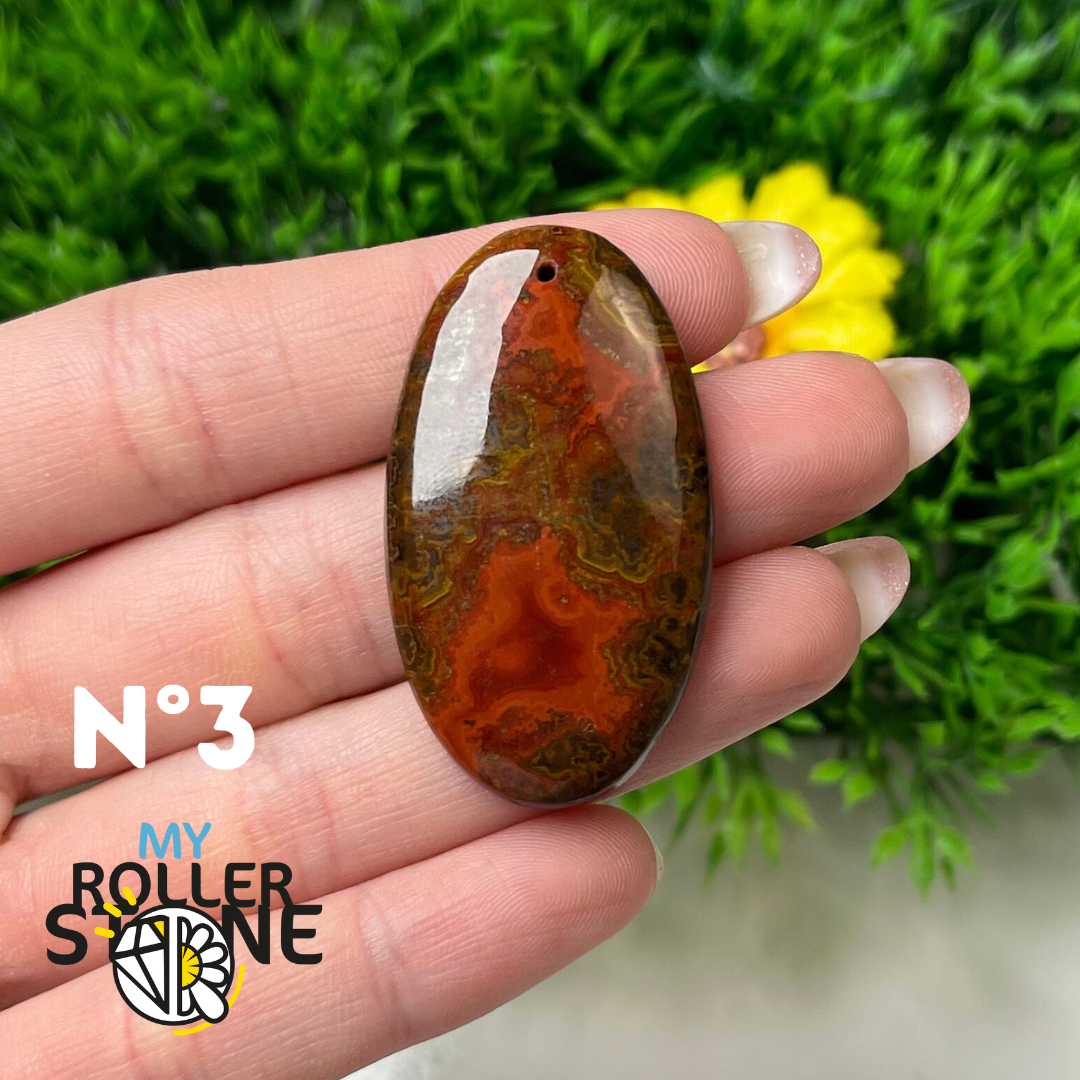 Pendentif Agate Marocaine 5A percé