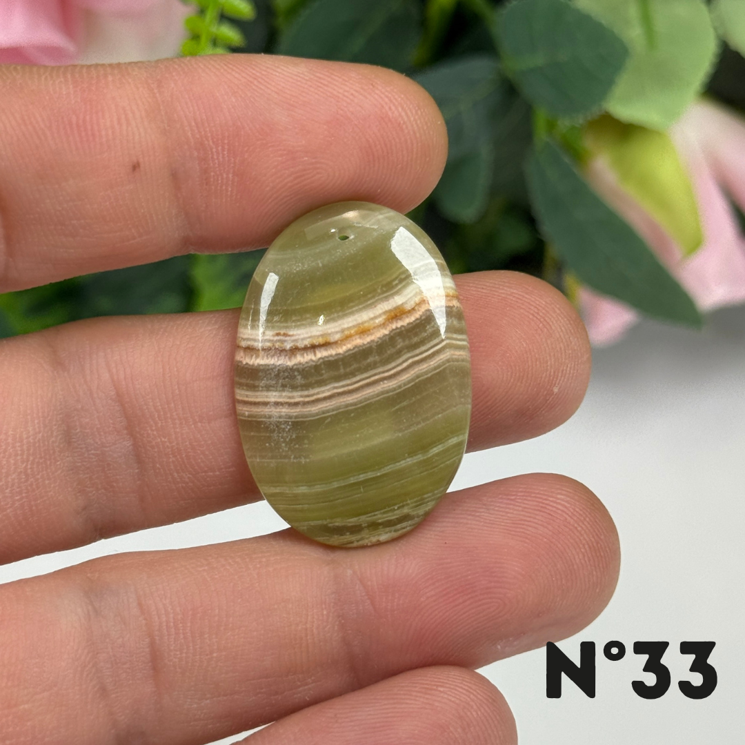 Pendentif Calcite Verte 5A Percé