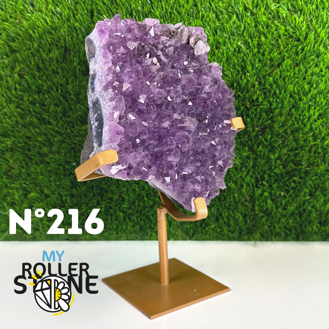 Druze Améthyste sur support métal #216