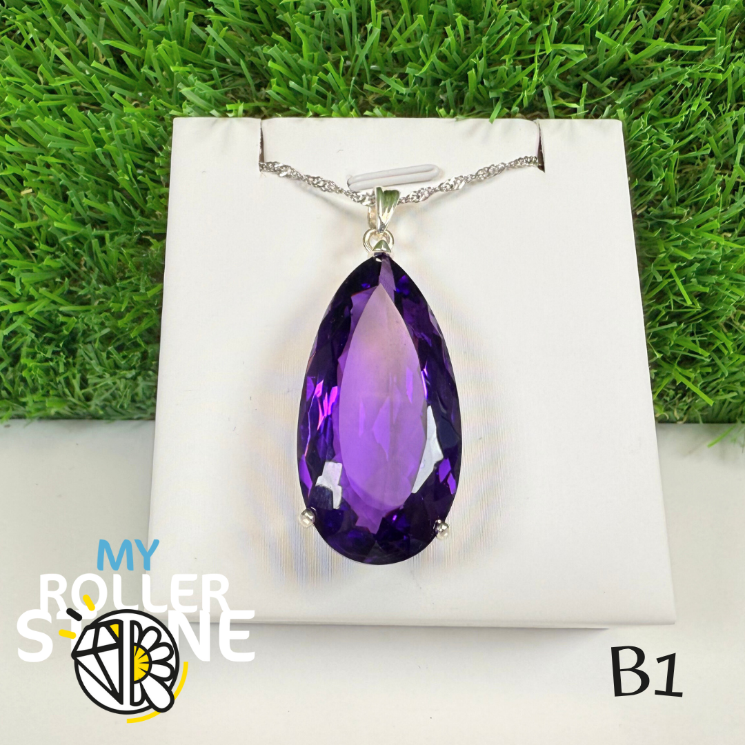 Pendentif Améthyste Facettée Du Brésil (BAIA) B1
