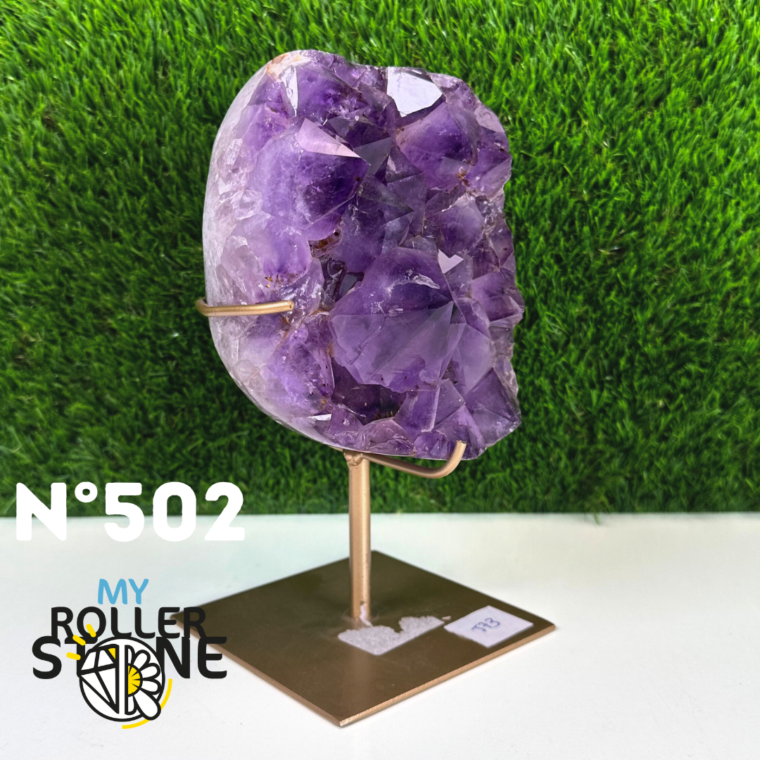 Géode Améthyste sur support métal #502
