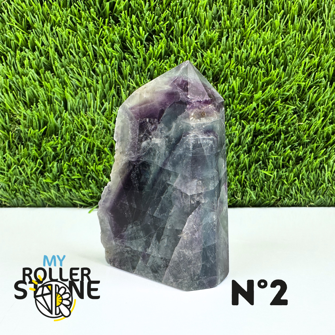 Pointes Pierre Rectangulaire Fluorite Arc-en-Ciel