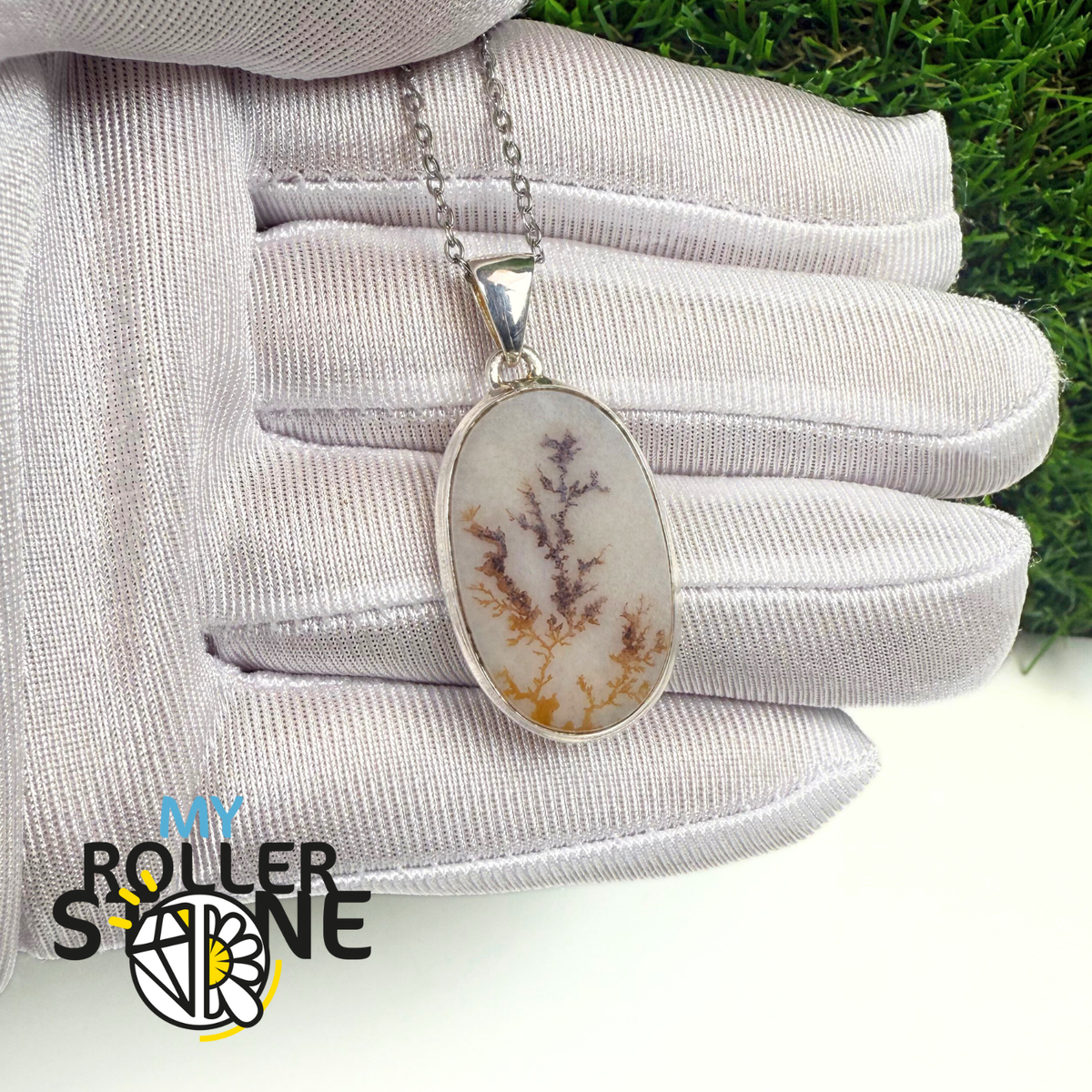 Pendentif Argent Agate Scénic Dendritique #2