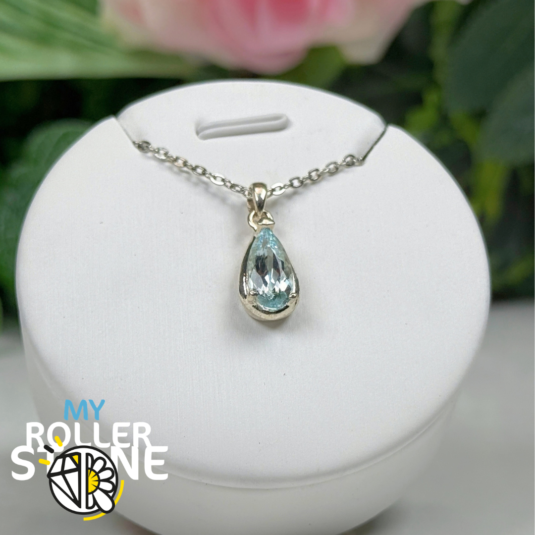 Pendentif Aigue-Marine du Brésil et Argent 925 #2