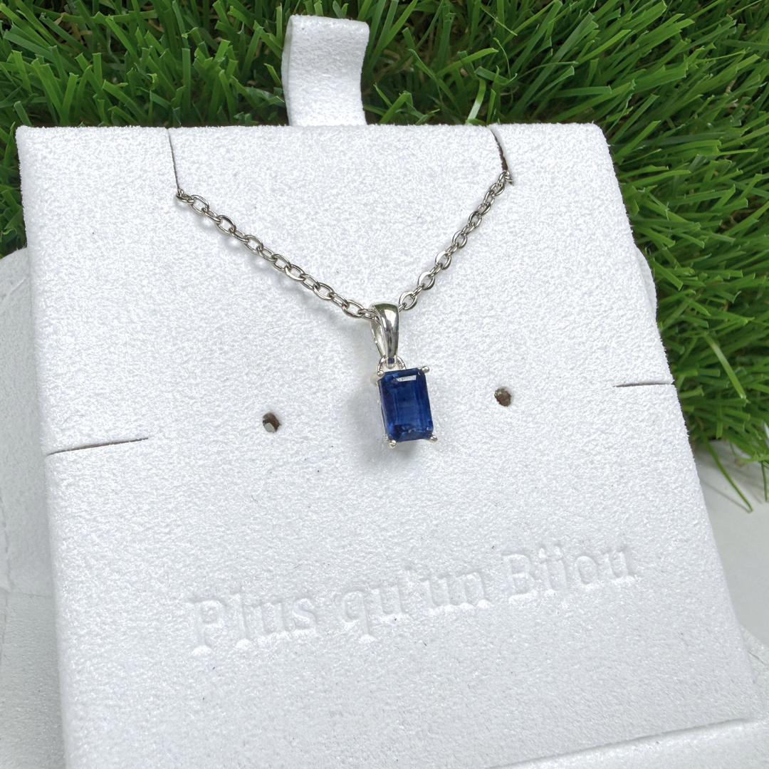Pendentif Solitaire Kyanite Rectangulaire