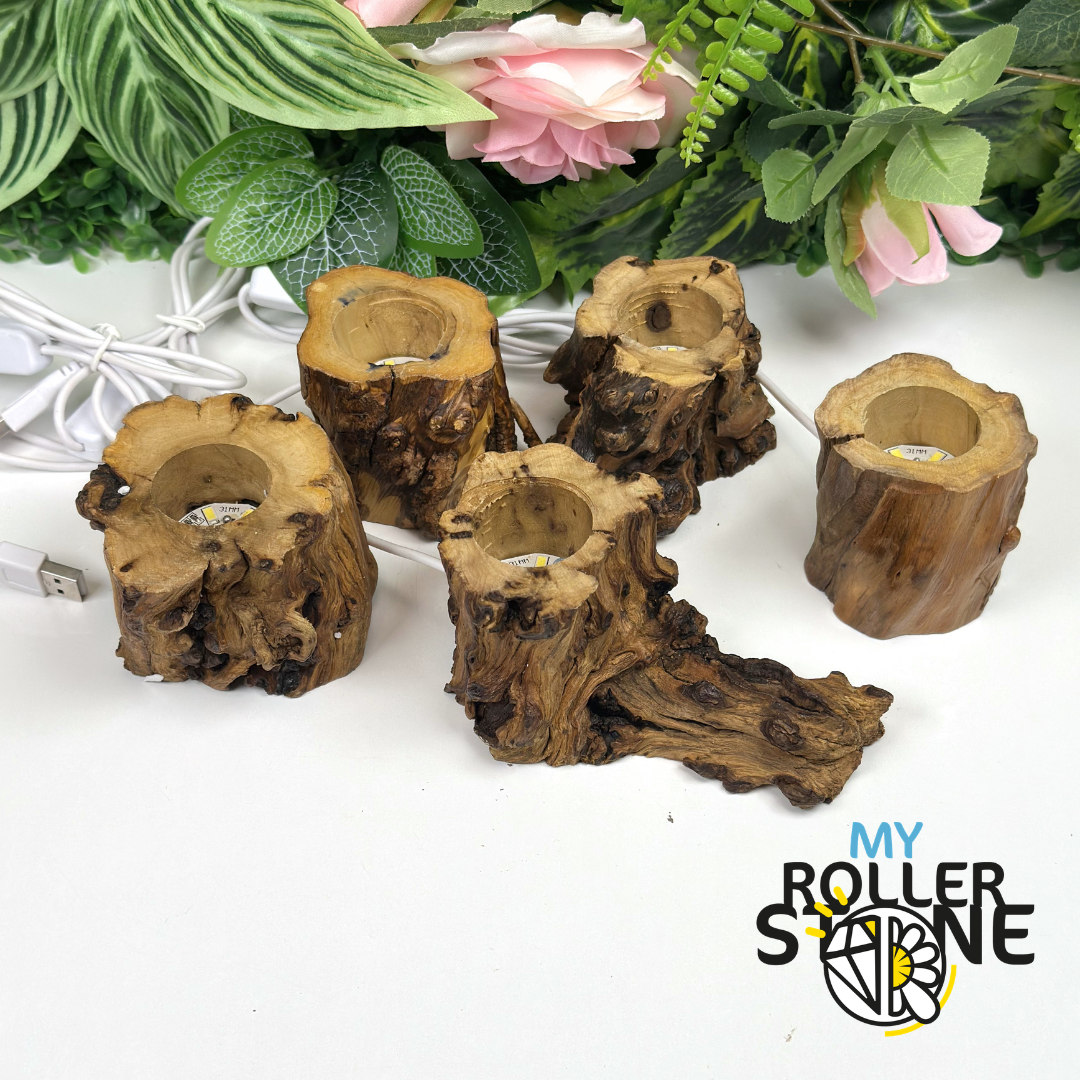 Support en bois LED pour sphère