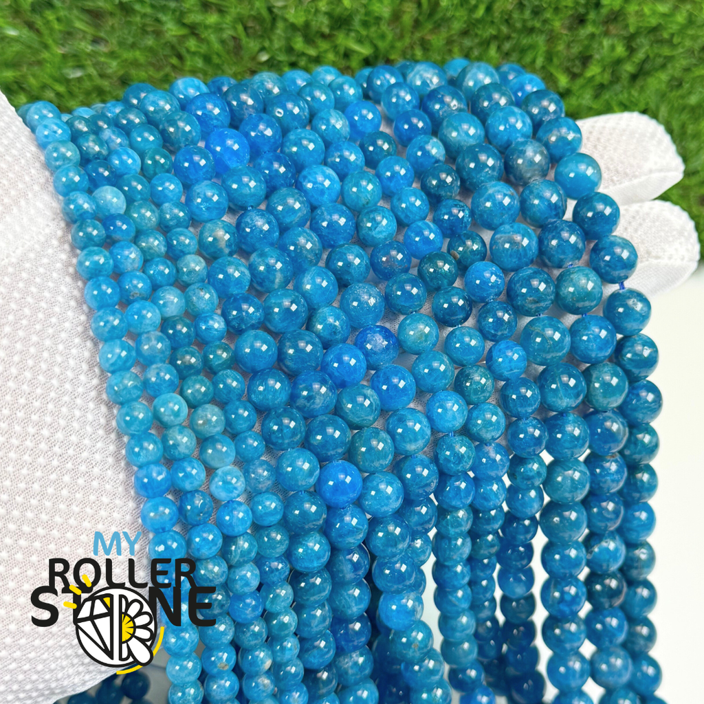 Perles Rondes D'Apatite Naturelle De 8 Mm - Pour Bijoux Et Lithothérapie - Pierres Non Modifiées