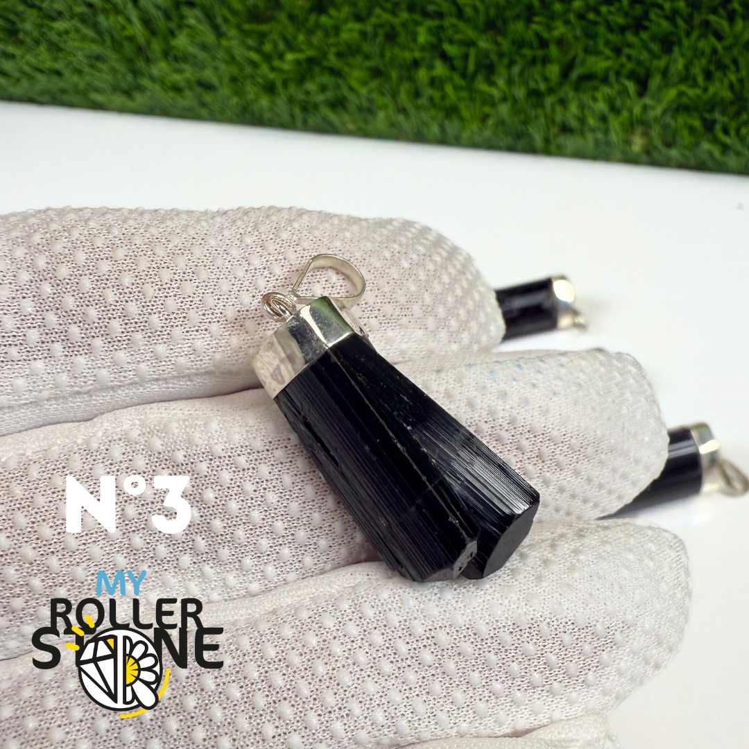 Pendentif Tourmaline Noire et Argent