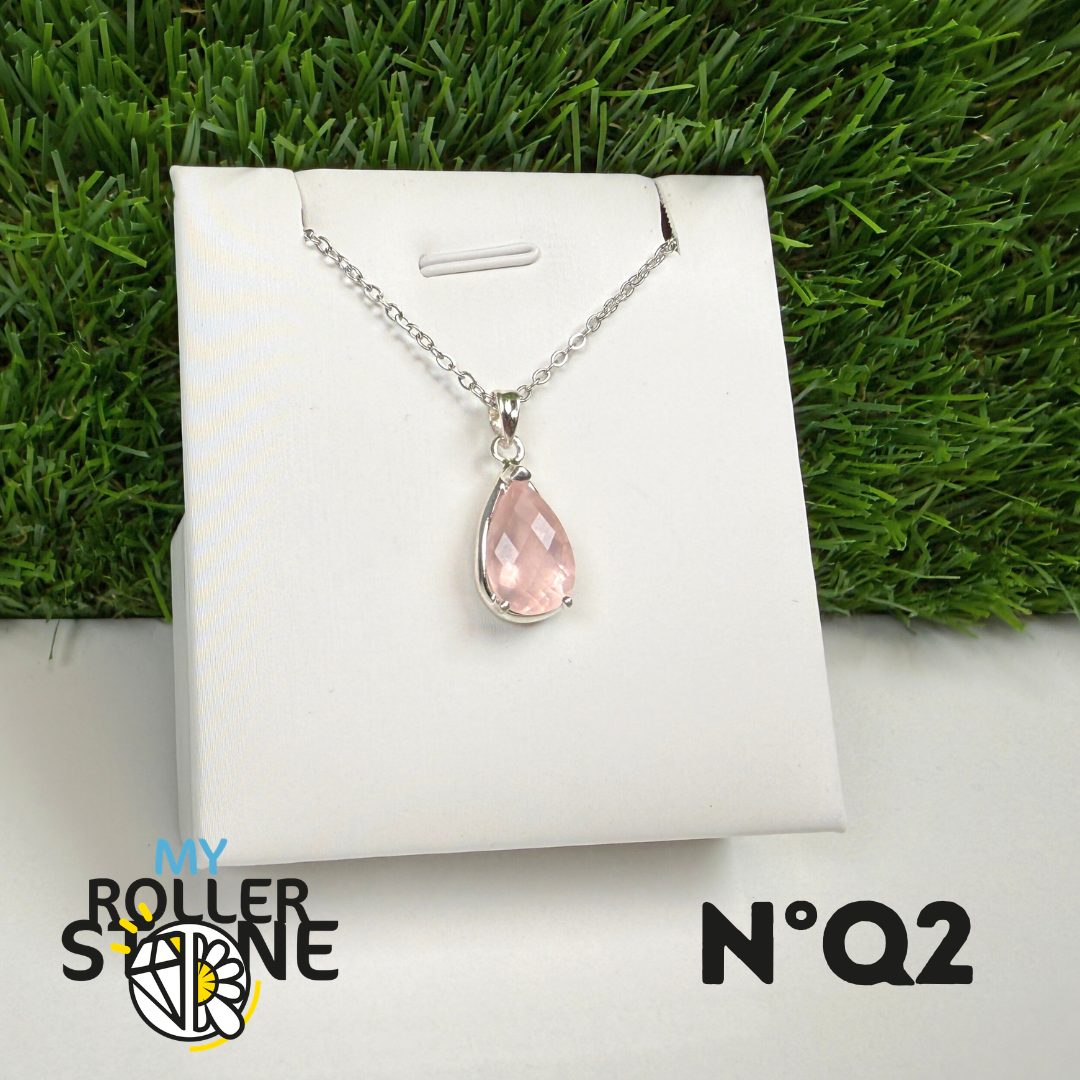 Pendentif Quartz rose Argent 925 #QR2