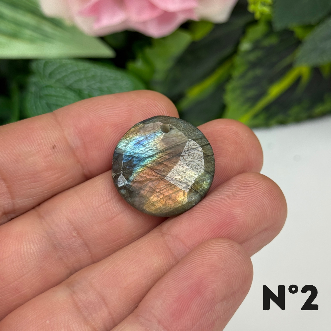 Pendentifs Labradorite Facettée Multi fire 5A