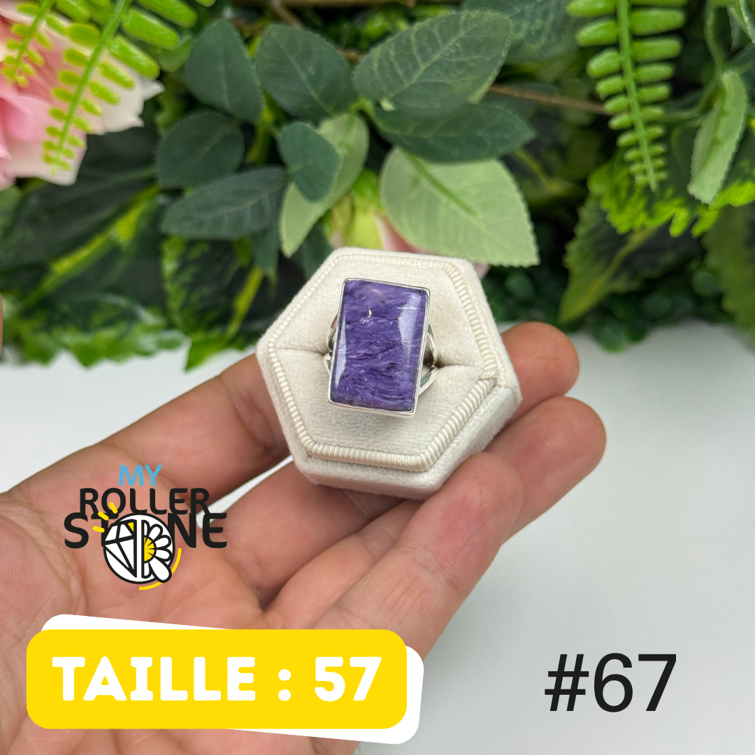 Bague argent charoïte #OR67