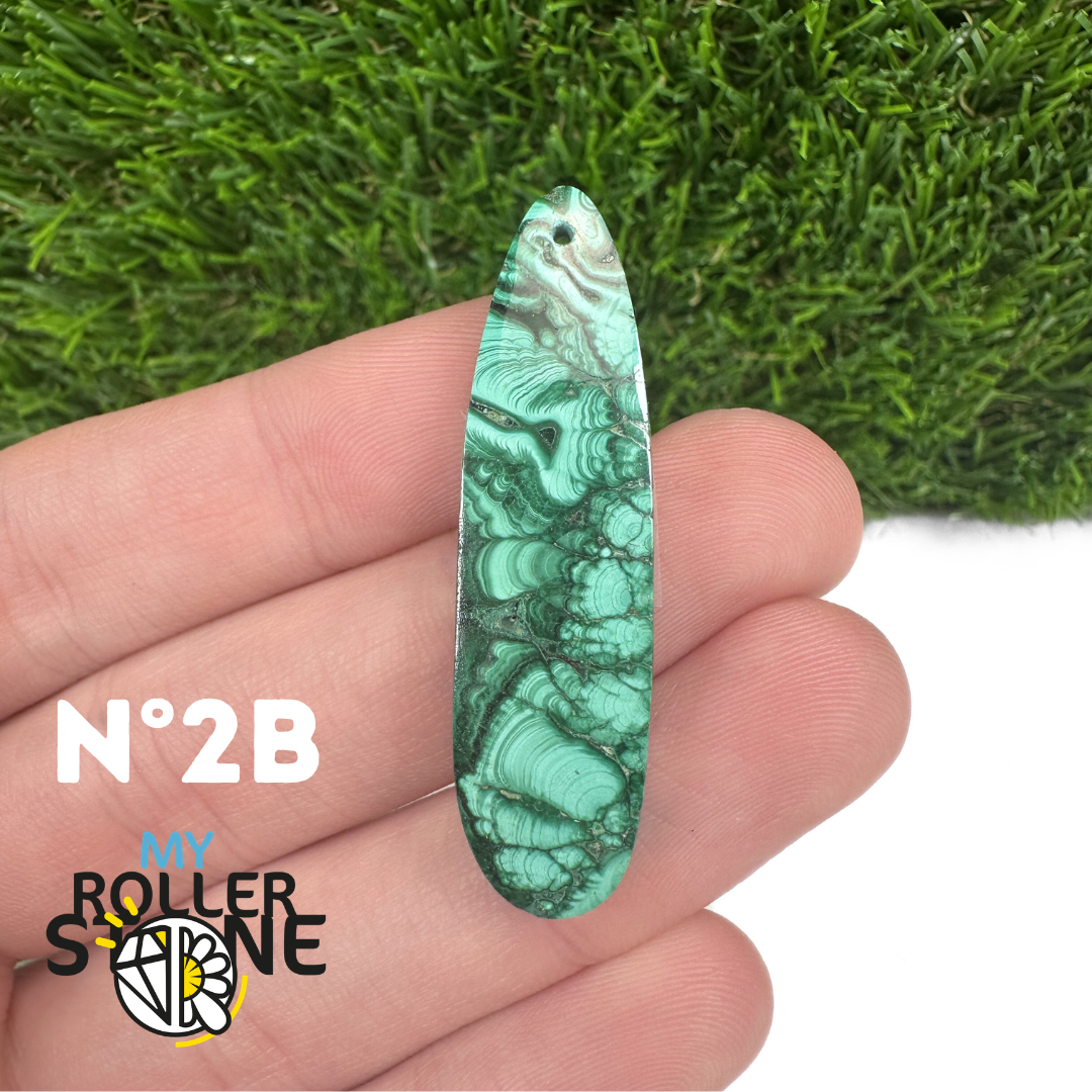 Pendentif Percée Malachite Goutte