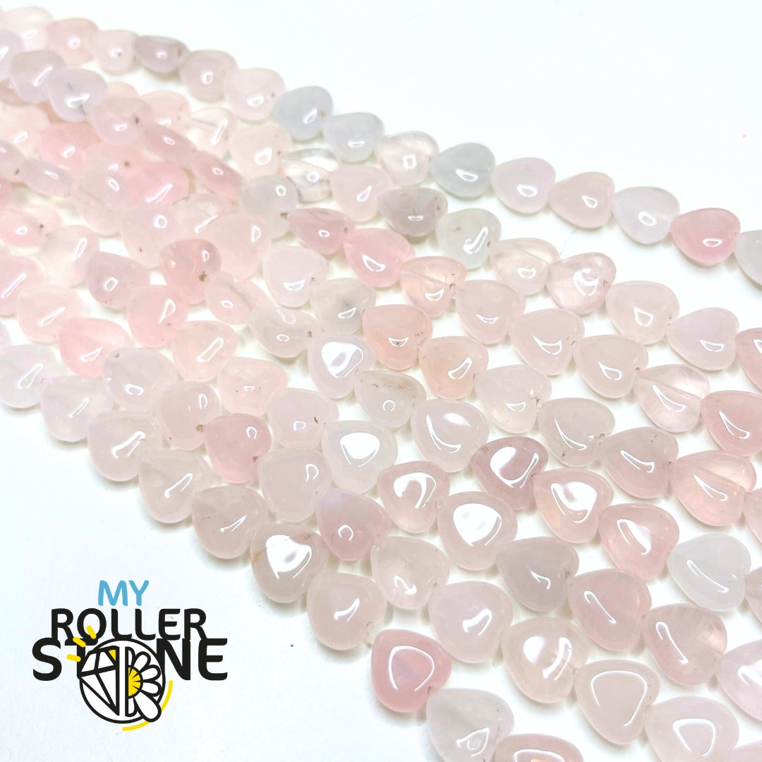 Perle Coeur en Quartz rose