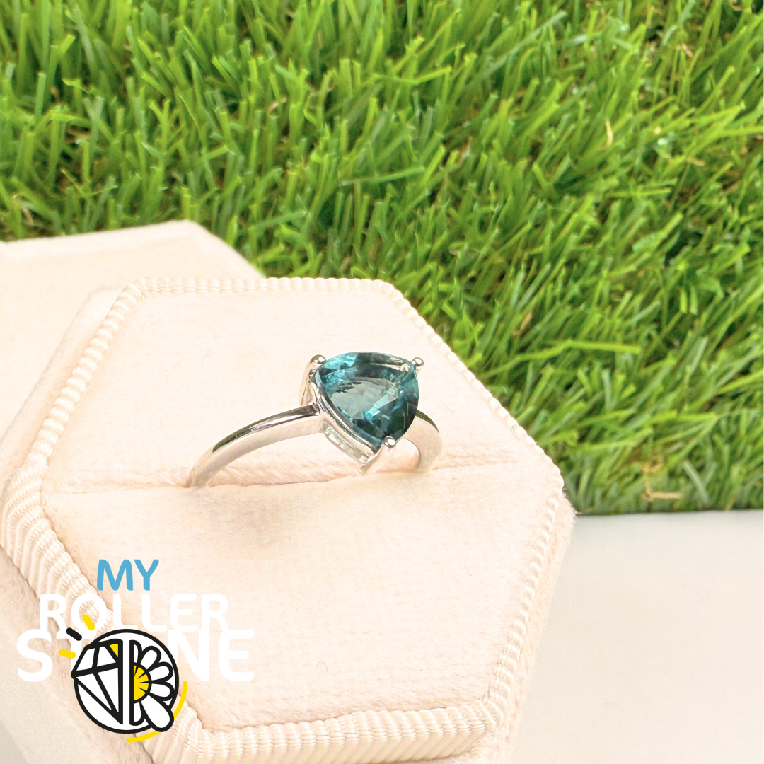 Bague Argent Fluorite Bleu-Vert Trillon (RBC326)