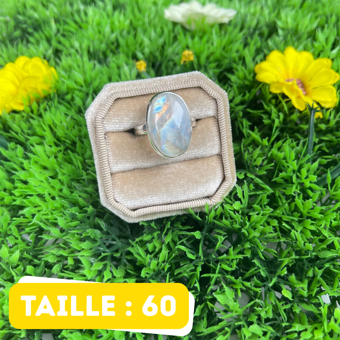 Bague Pierre de Lune Blue Fire #203