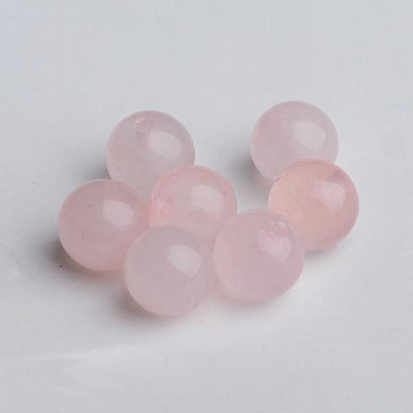 Perle quartz rose demi-trou