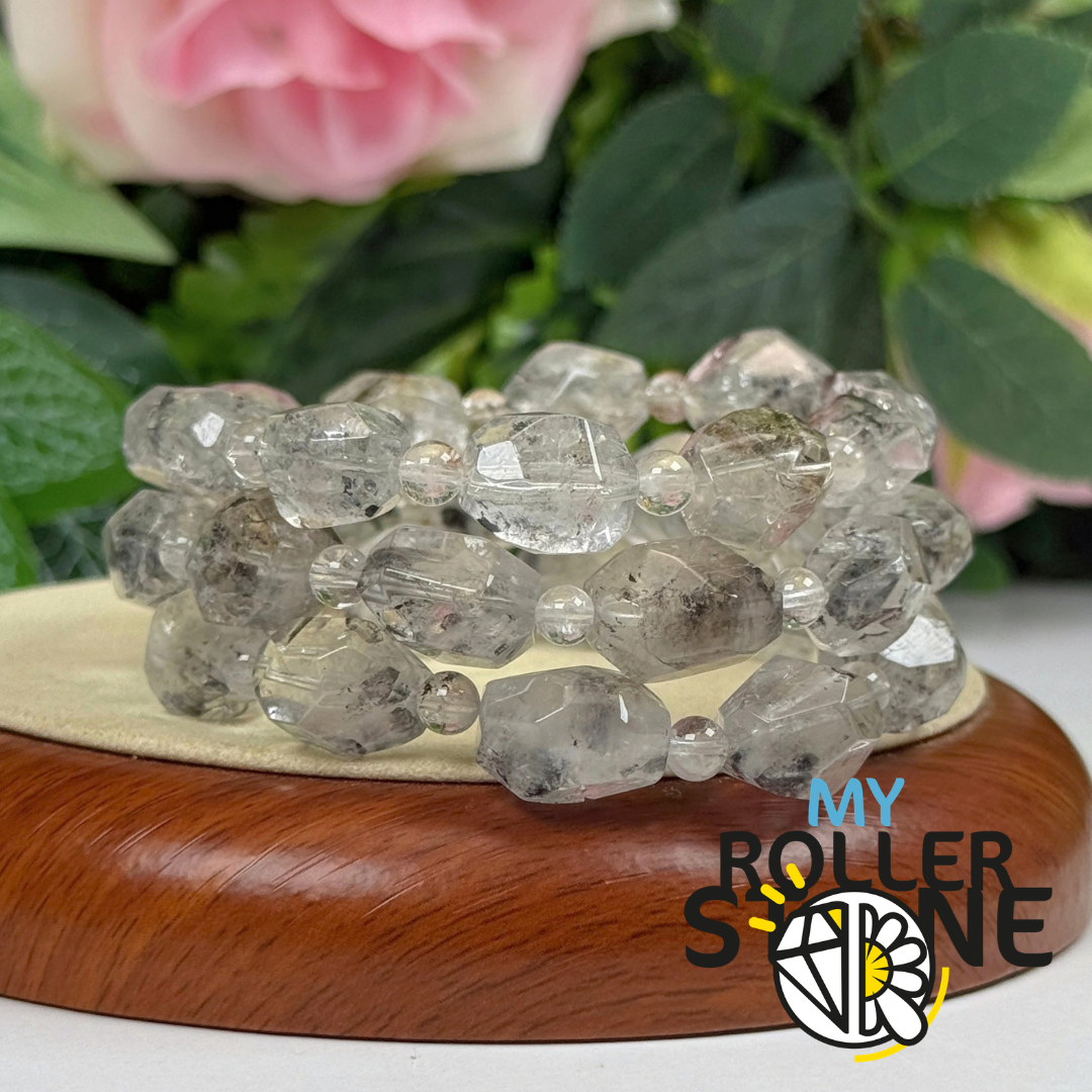 Bracelet en Diamant de Herkimer - Cristaux à Double Terminaison
