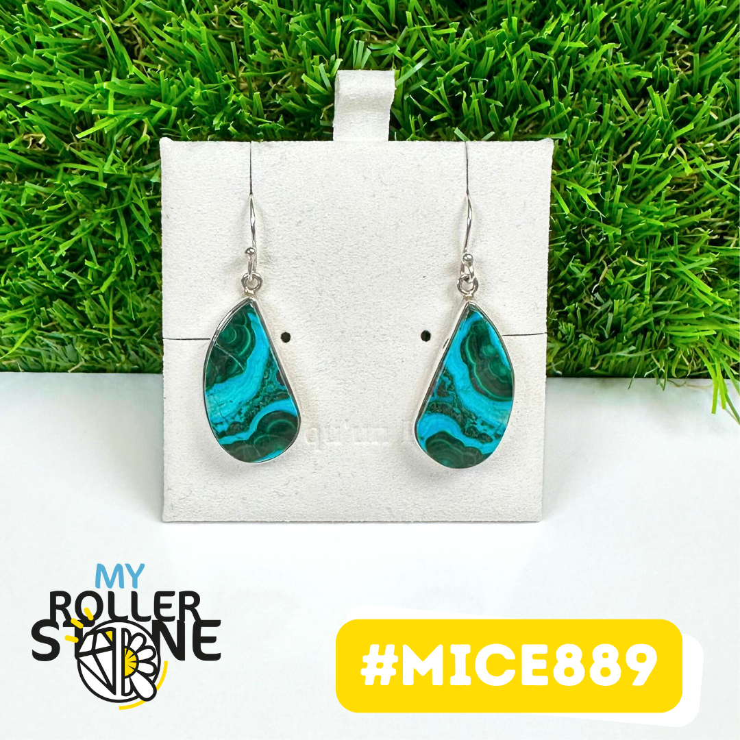 Boucles d'oreilles Malachite Chrysocolle #MICE889