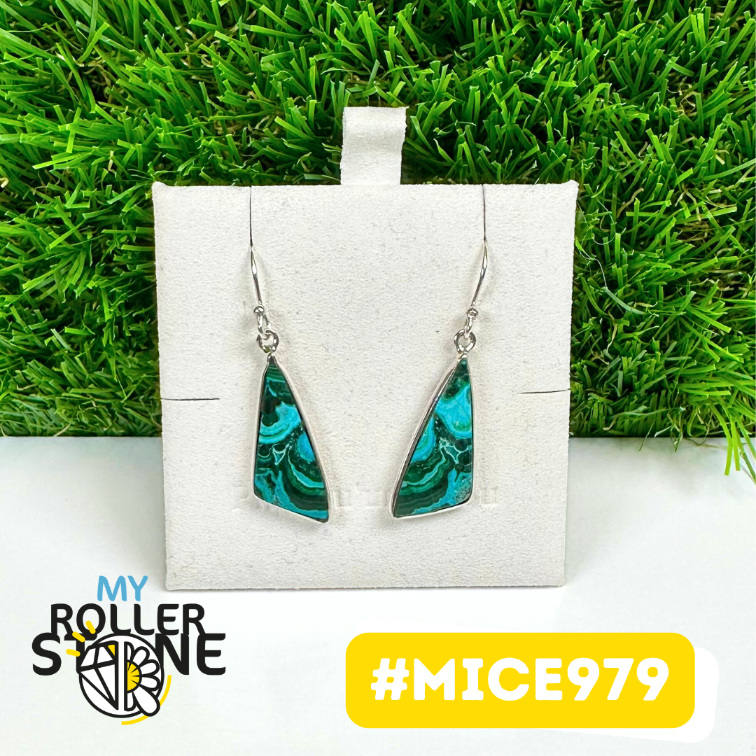 Boucles d'oreilles Malachite Chrysocolle #MICE979