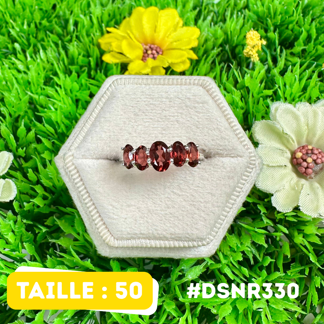 Bague Design Grenat en Argent 925 #DSNR330