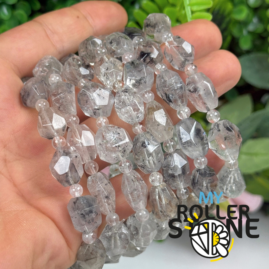 Bracelet en Diamant de Herkimer - Cristaux à Double Terminaison