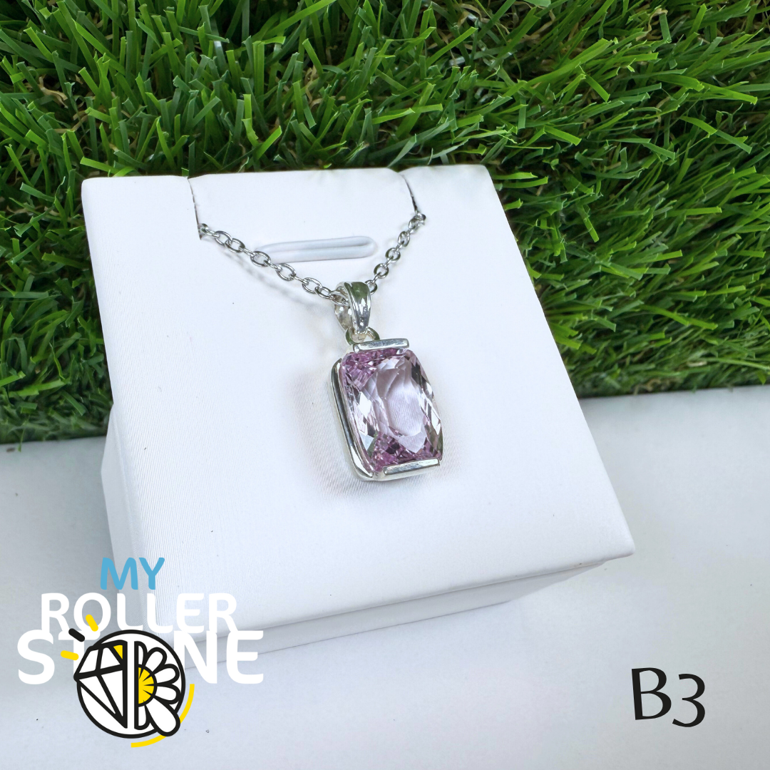 Pendentif Kunzite Qualité Gemme et Argent 925 B3