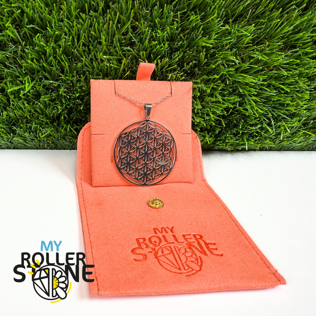 Pendentif fleur de vie acier inoxydable argenté