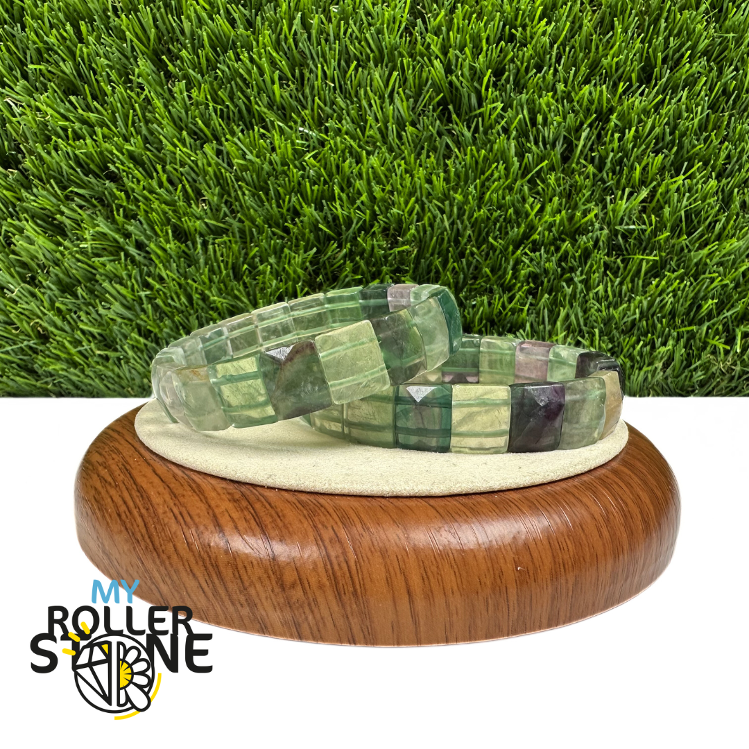 Bracelet Manchette en Fluorite Arc-en-Ciel