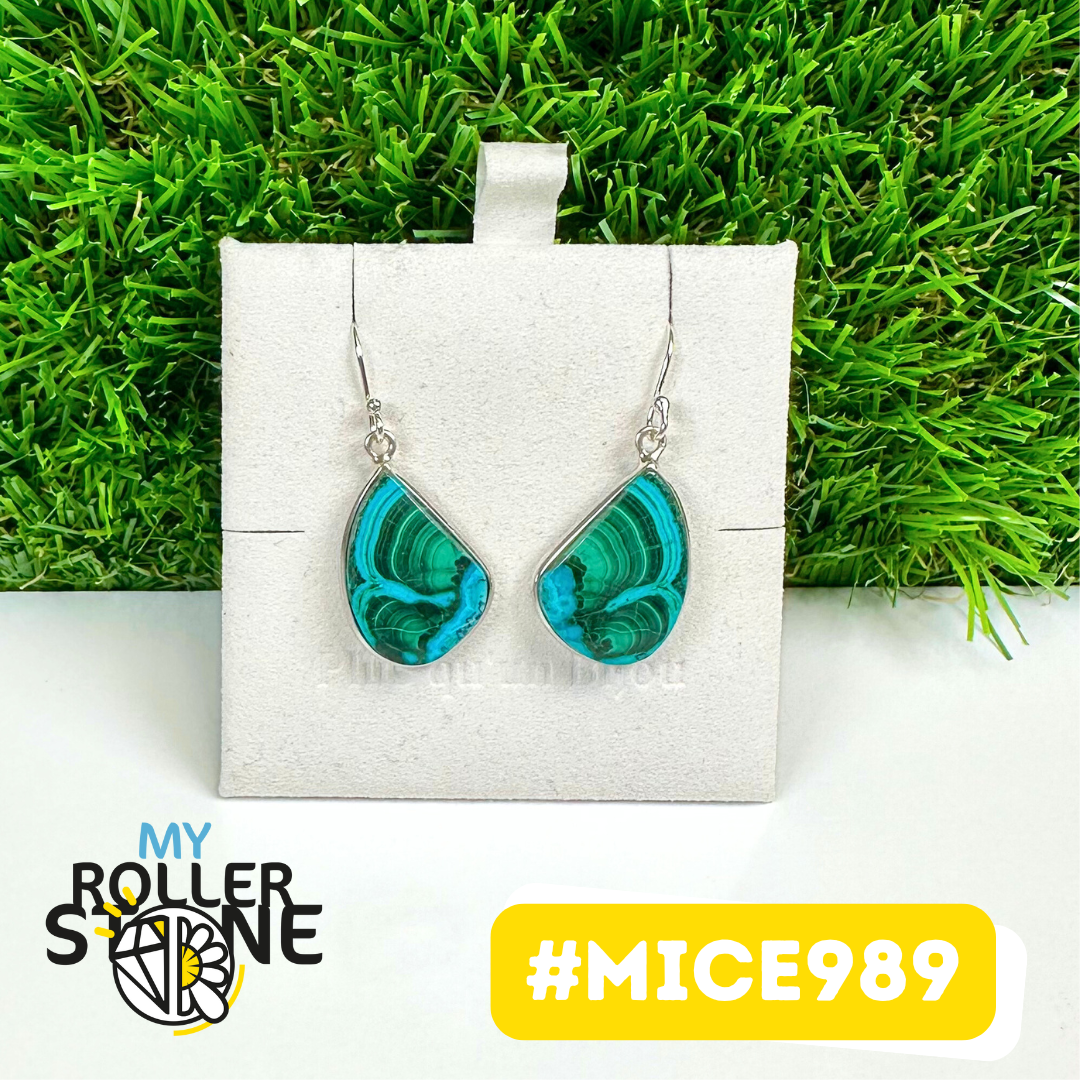 Boucles d'oreilles Malachite Chrysocolle #MICE989