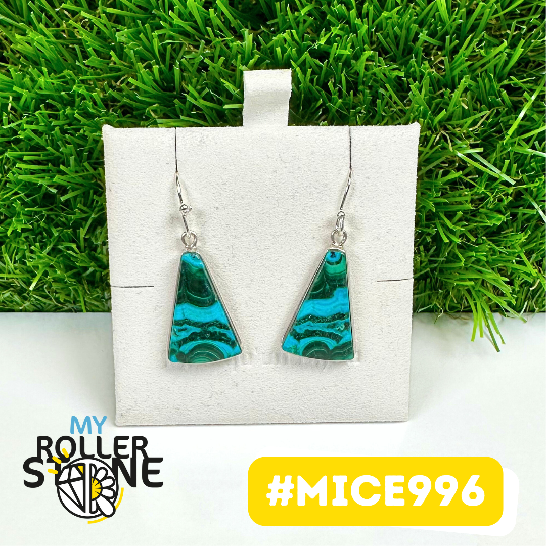 Boucles d'oreilles Malachite Chrysocolle #MICE996