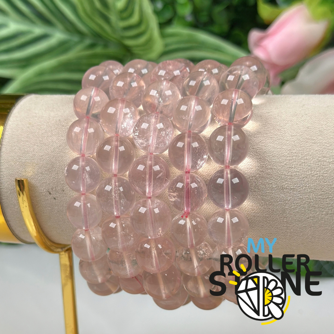 Bracelet en Quartz Rose Chrysanthème Glacé