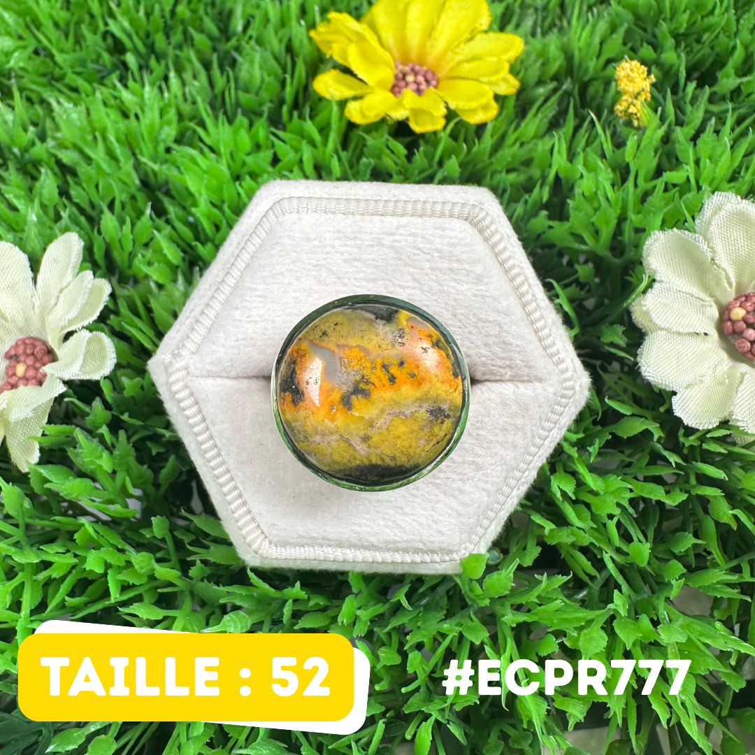 Bague Jaspe Bumblebee Argent 925 #ECPR777