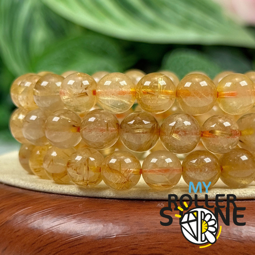 Bracelet Quartz Rutile Doré 5A