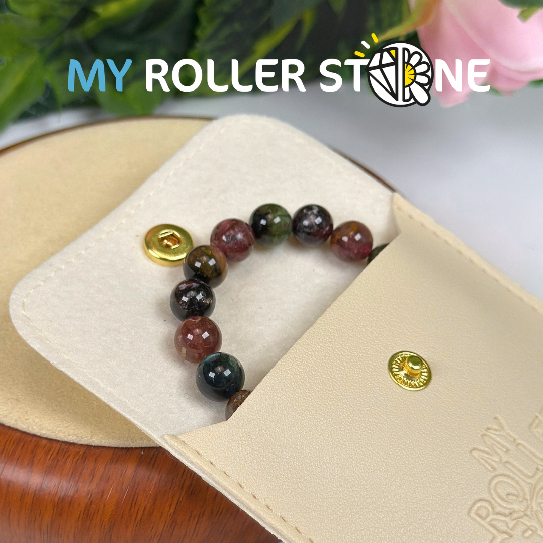 Bracelet perle Tourmaline Multicolor Oeil de chat 7A