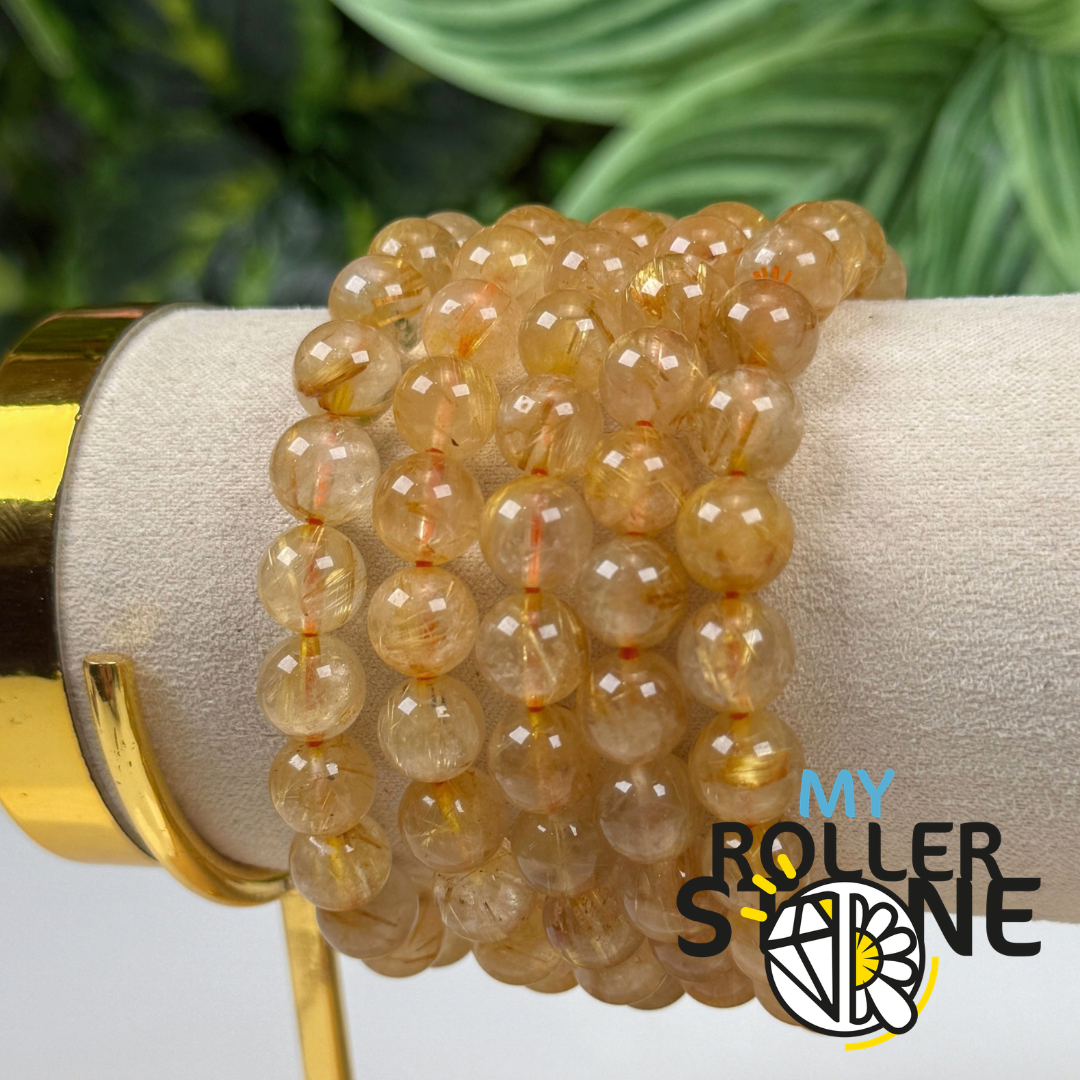 Bracelet Quartz Rutile Doré 5A