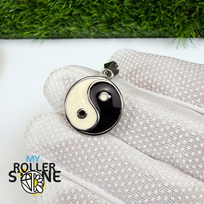Pendentif yin yang acier inoxydable